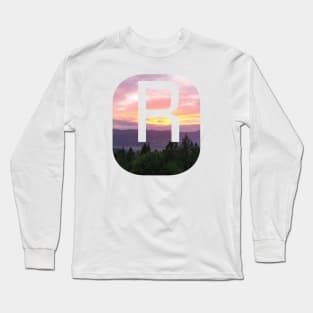 Initial R Sunset Photograph Long Sleeve T-Shirt